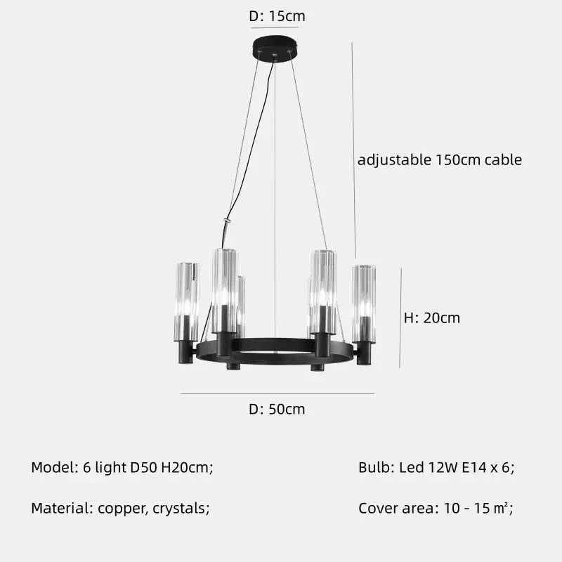 DecorBites™ Crystal Chandelier Pendant Lights - Luxury LED Lighting for Living Room
