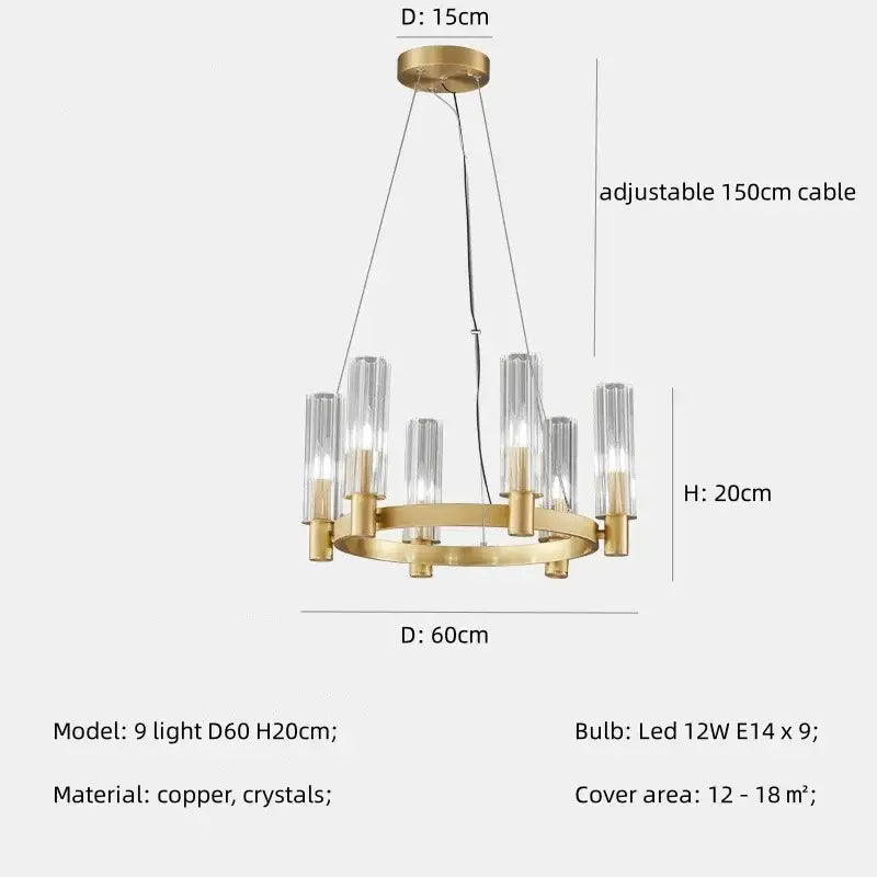 DecorBites™ Crystal Chandelier Pendant Lights - Luxury LED Lighting for Living Room