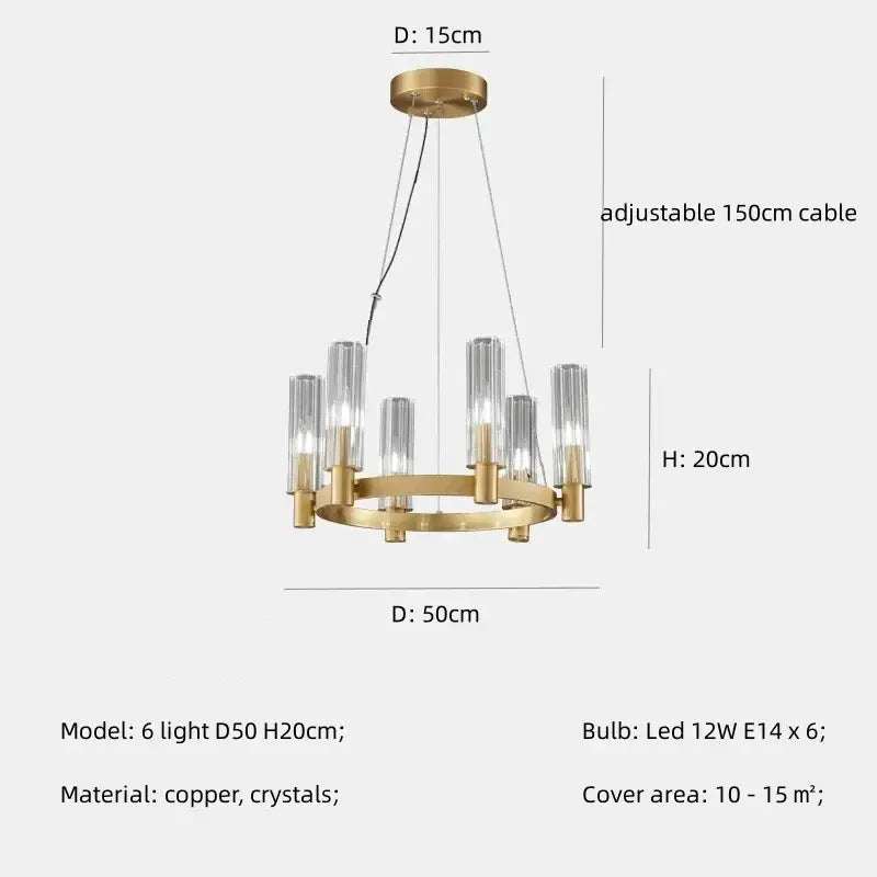 DecorBites™ Crystal Chandelier Pendant Lights - Luxury LED Lighting for Living Room