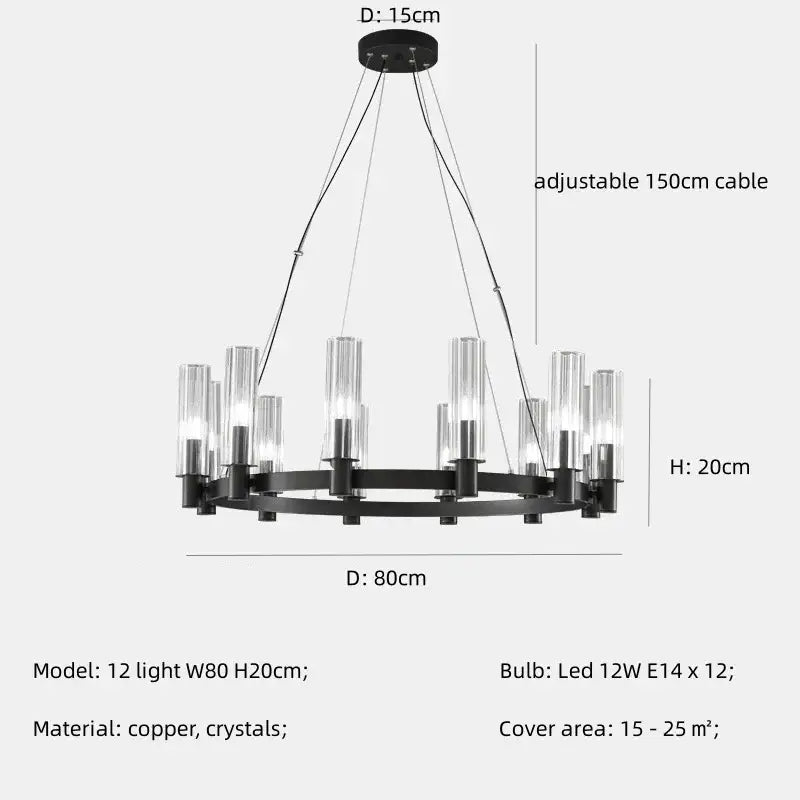 DecorBites™ Crystal Chandelier Pendant Lights - Luxury LED Lighting for Living Room