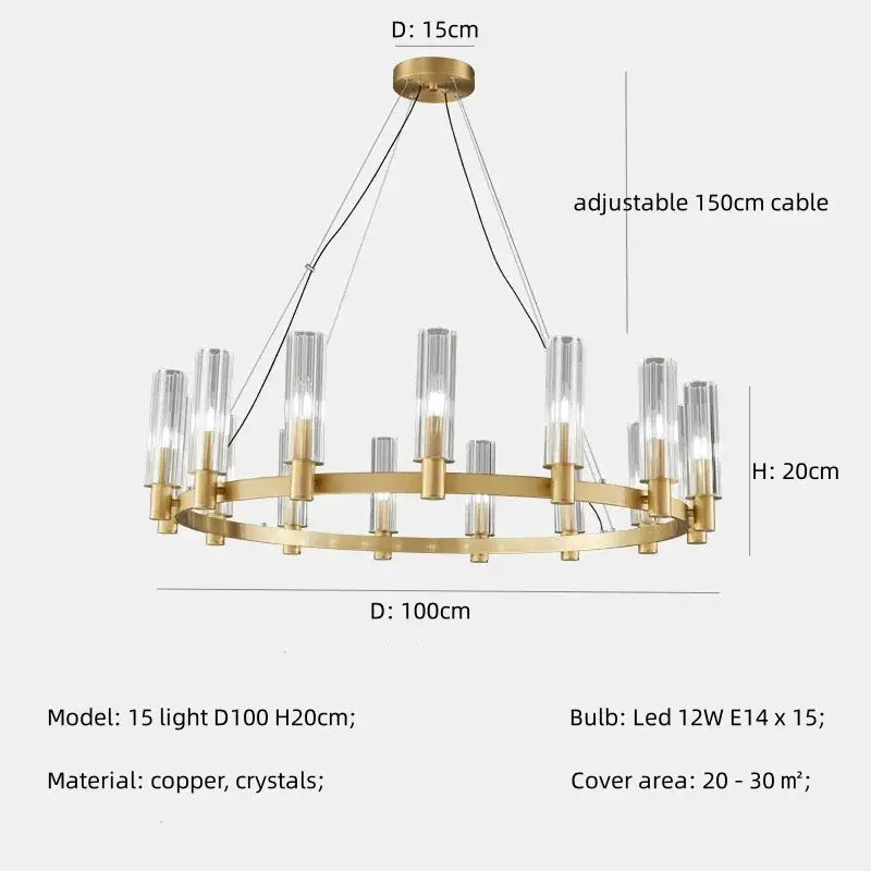 DecorBites™ Crystal Chandelier Pendant Lights - Luxury LED Lighting for Living Room
