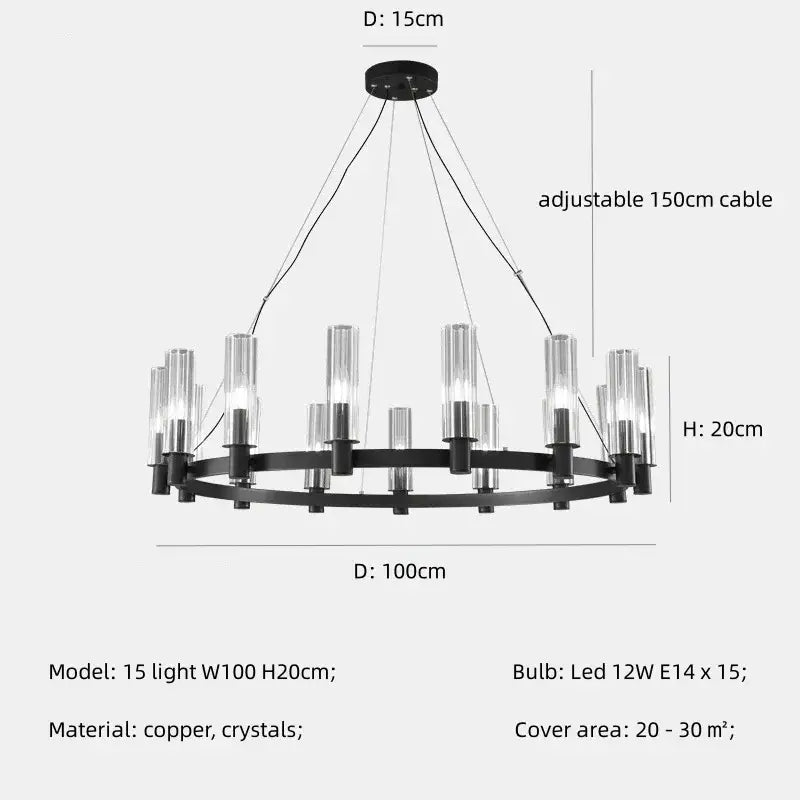 DecorBites™ Crystal Chandelier Pendant Lights - Luxury LED Lighting for Living Room