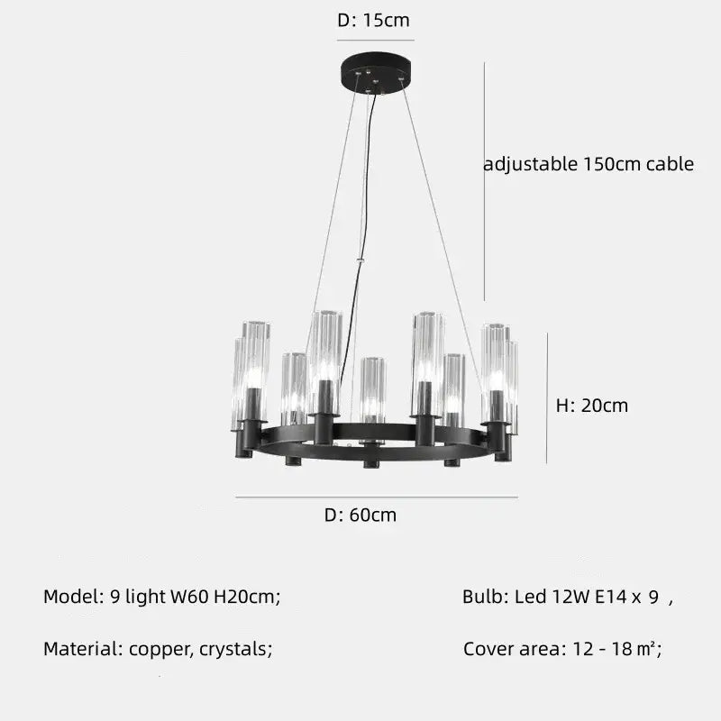DecorBites™ Crystal Chandelier Pendant Lights - Luxury LED Lighting for Living Room