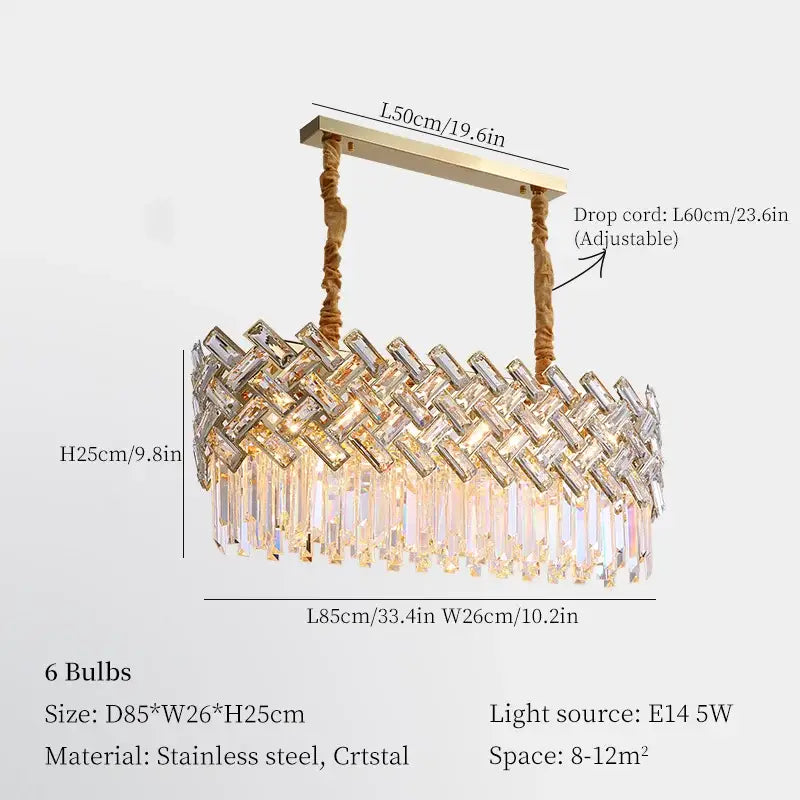 DecorBites™ Crystal Chandelier Pendant Lights, Modern Luxury Ceiling Lamp for Home Decoration