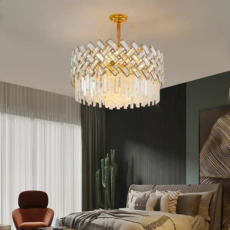 DecorBites™ Crystal Chandelier Pendant Lights, Modern Luxury Ceiling Lamp for Home Decoration