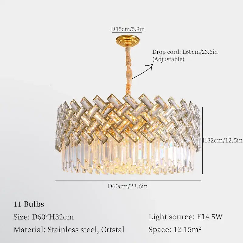 DecorBites™ Crystal Chandelier Pendant Lights, Modern Luxury Ceiling Lamp for Home Decoration