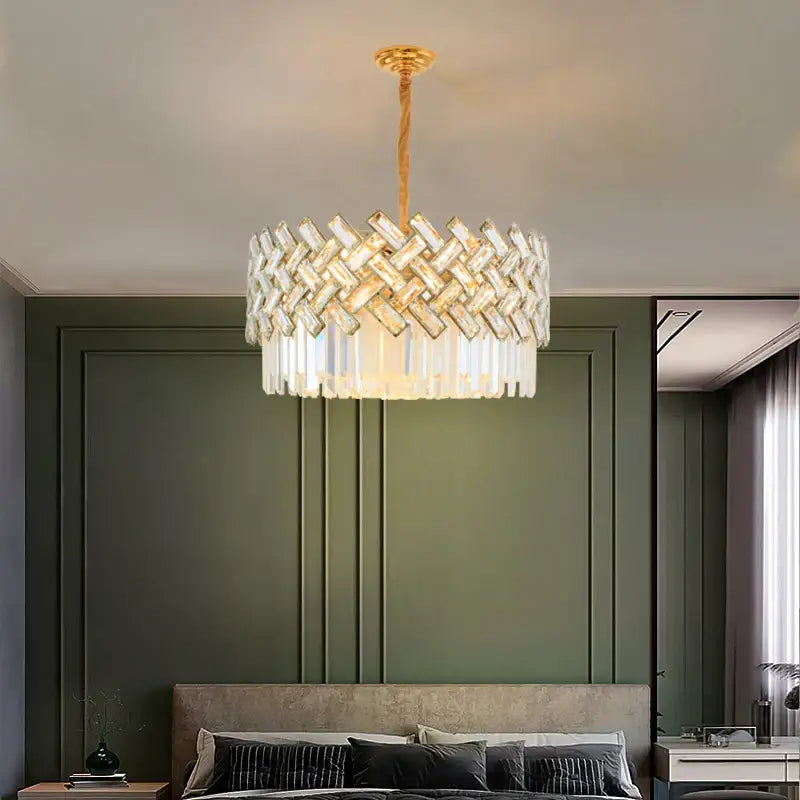 DecorBites™ Crystal Chandelier Pendant Lights, Modern Luxury Ceiling Lamp for Home Decoration
