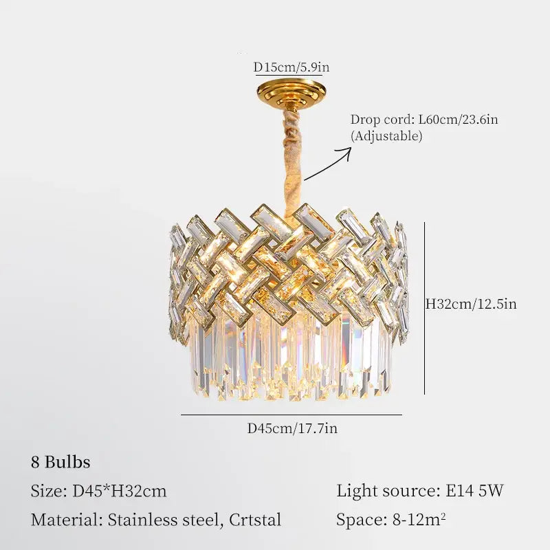 DecorBites™ Crystal Chandelier Pendant Lights, Modern Luxury Ceiling Lamp for Home Decoration