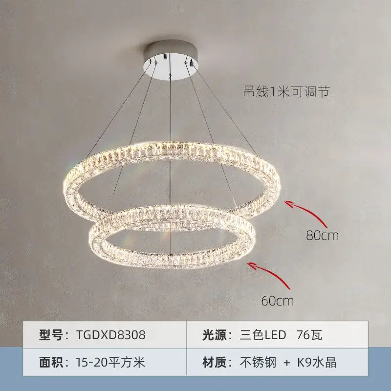 DecorBites™ Crystal Chandelier Ring - Elegant Light Luxury for Living Room, Dining Room & Bedroom