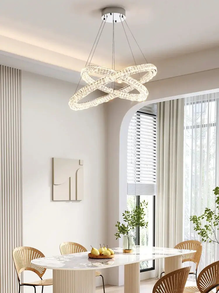 DecorBites™ Crystal Chandelier Ring - Elegant Light Luxury for Living Room, Dining Room & Bedroom