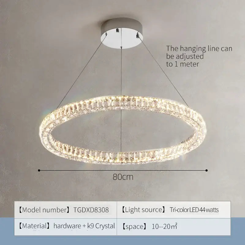 DecorBites™ Crystal Chandelier Ring - Elegant Light Luxury for Living Room, Dining Room & Bedroom