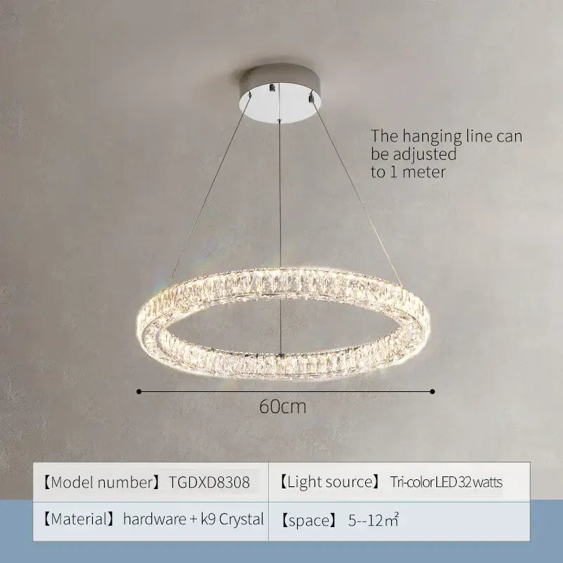 DecorBites™ Crystal Chandelier Ring - Elegant Light Luxury for Living Room, Dining Room & Bedroom