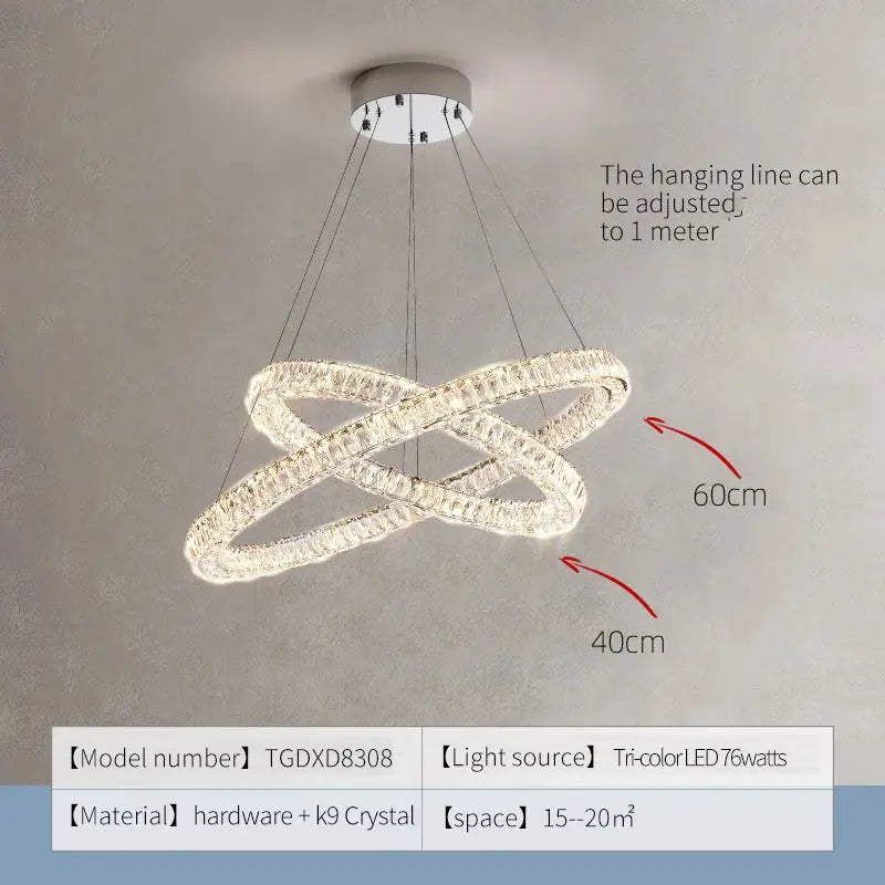 DecorBites™ Crystal Chandelier Ring - Elegant Light Luxury for Living Room, Dining Room & Bedroom