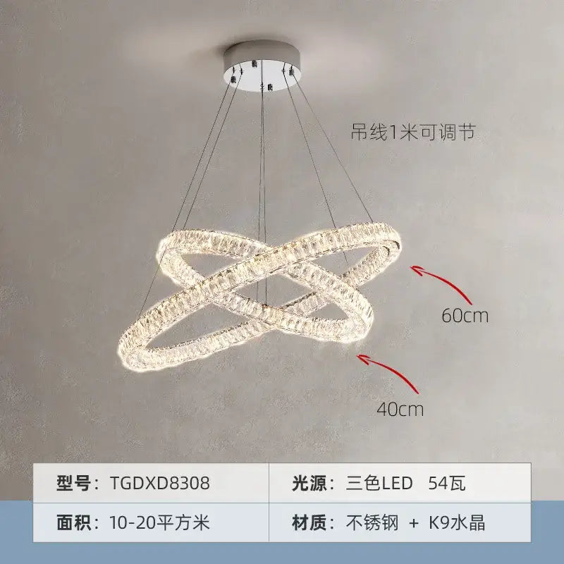 DecorBites™ Crystal Chandelier Ring - Elegant Light Luxury for Living Room, Dining Room & Bedroom