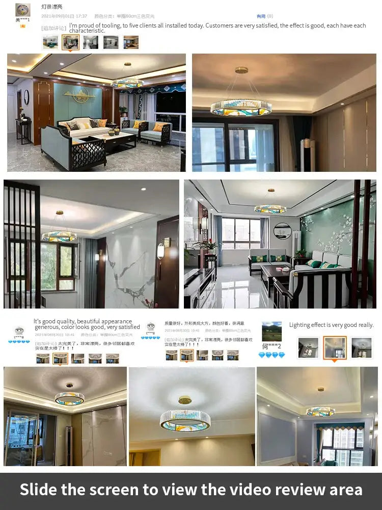 DecorBites™ Crystal Chandelier Ring Light Modern Elegant Dining Living Room Lighting