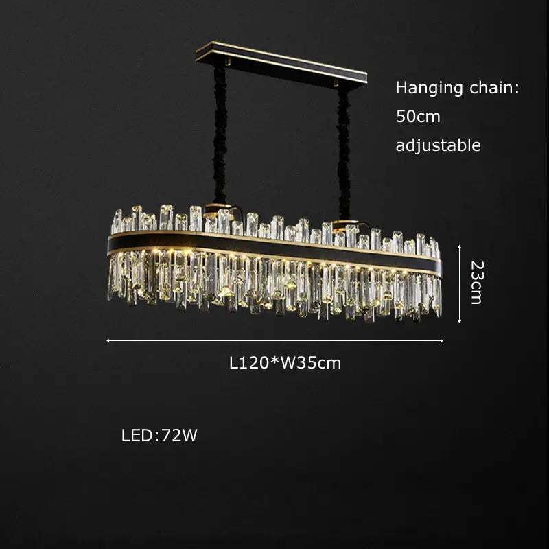 DecorBites™ Crystal Chandelier Round Light Fixture for Luxury Living Room Décor