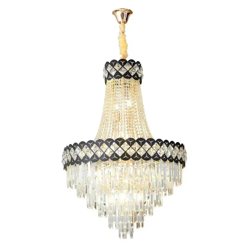 DecorBites™ Crystal Chandelier Spiral Staircase Living Room Lamp Texture Design