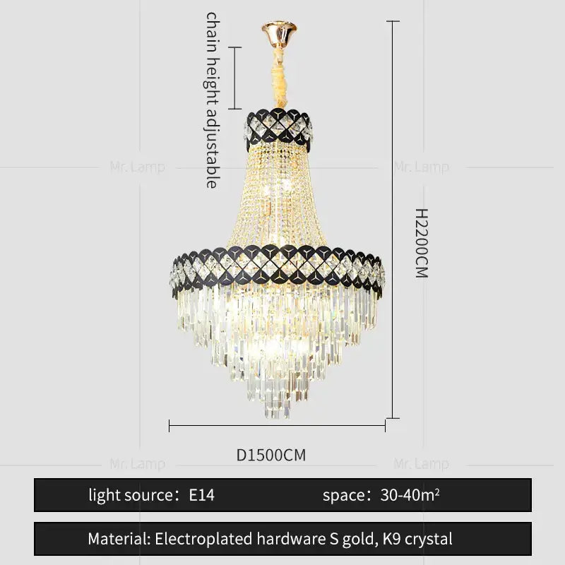 DecorBites™ Crystal Chandelier Spiral Staircase Living Room Lamp Texture Design