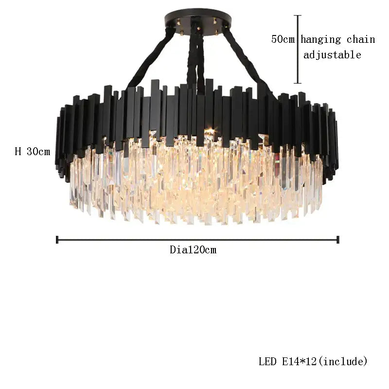 DecorBites™ Crystal Chandelier Stainless Steel K9 Cristal Suspension Lamps Classic Gold Luxury