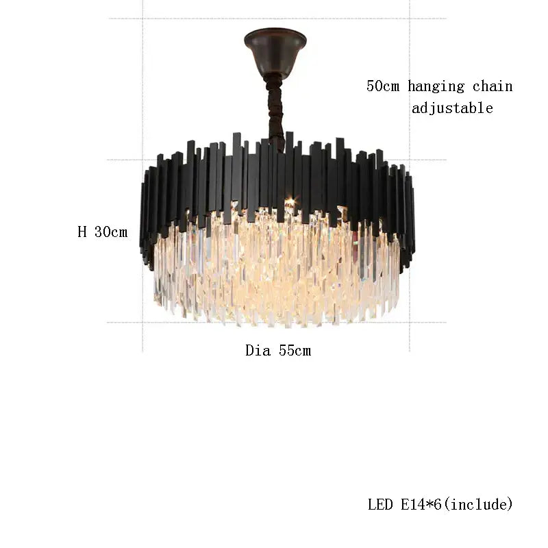 DecorBites™ Crystal Chandelier Stainless Steel K9 Cristal Suspension Lamps Classic Gold Luxury