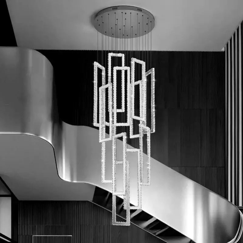 DecorBites™ Crystal Chandelier Stair Pendant for Modern Home Decoration & Interior Lighting
