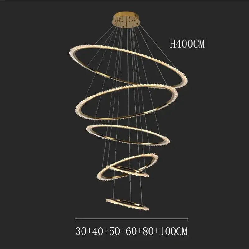 DecorBites™ Crystal Chandelier Stair Pendant Lamp for Modern Home Decoration & Living Room Lighting