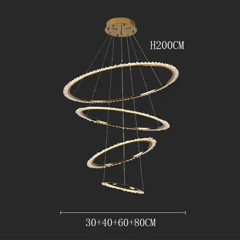 DecorBites™ Crystal Chandelier Stair Pendant Lamp for Modern Home Decoration & Living Room Lighting