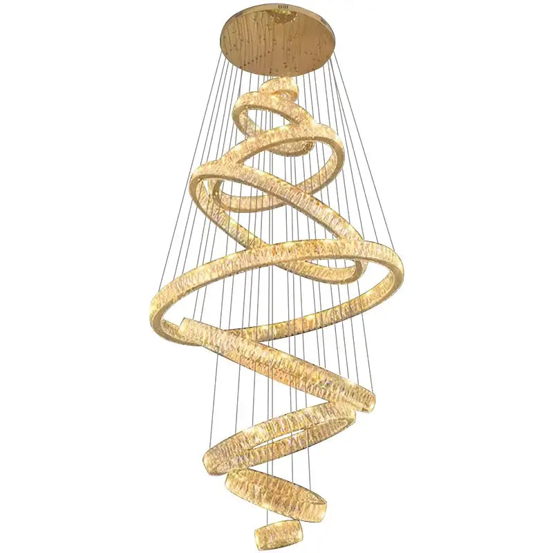 DecorBites™ ثريا كريستالية، مصباح معلق للدرج، إضاءة لغرفة المعيشة، ديكور داخلي عصري
