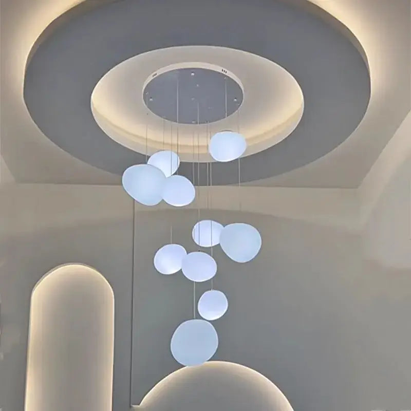 DecorBites™ Crystal Chandelier Stair Pendant Lamp Living Room Interior Lighting