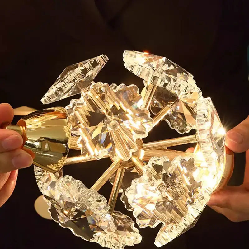 DecorBites™ Crystal Chandelier Stair Pendant Lamp Living Room Interior Lighting