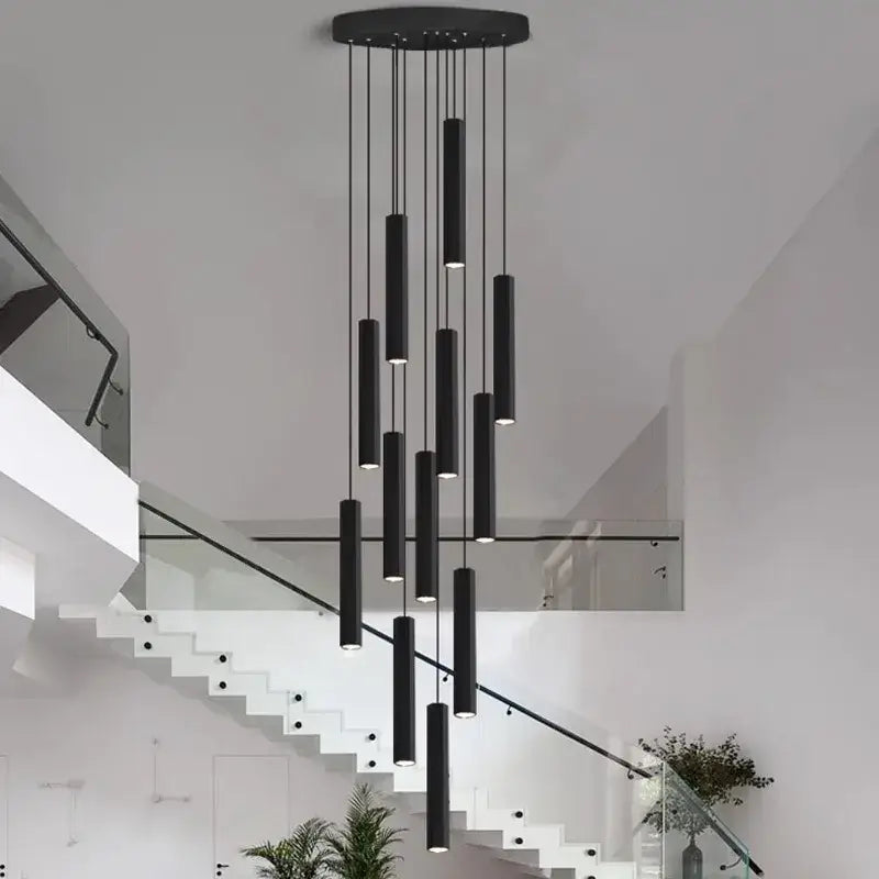 DecorBites™ Crystal Chandelier Stair Pendant Lamp Living Room Lighting