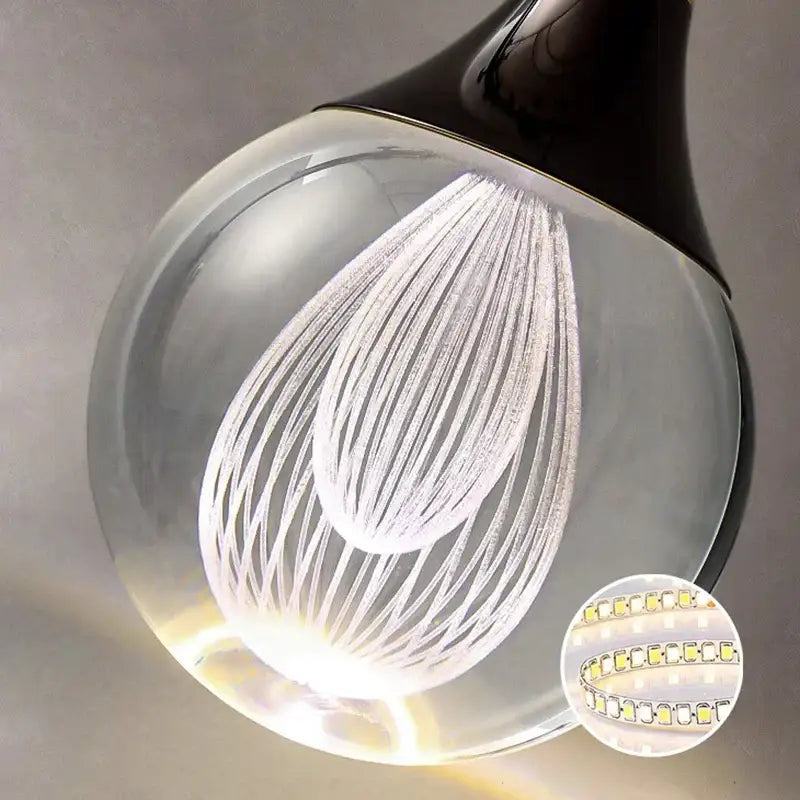 DecorBites™ Crystal Chandelier Stair Pendant Lamp Living Room Interior Lighting