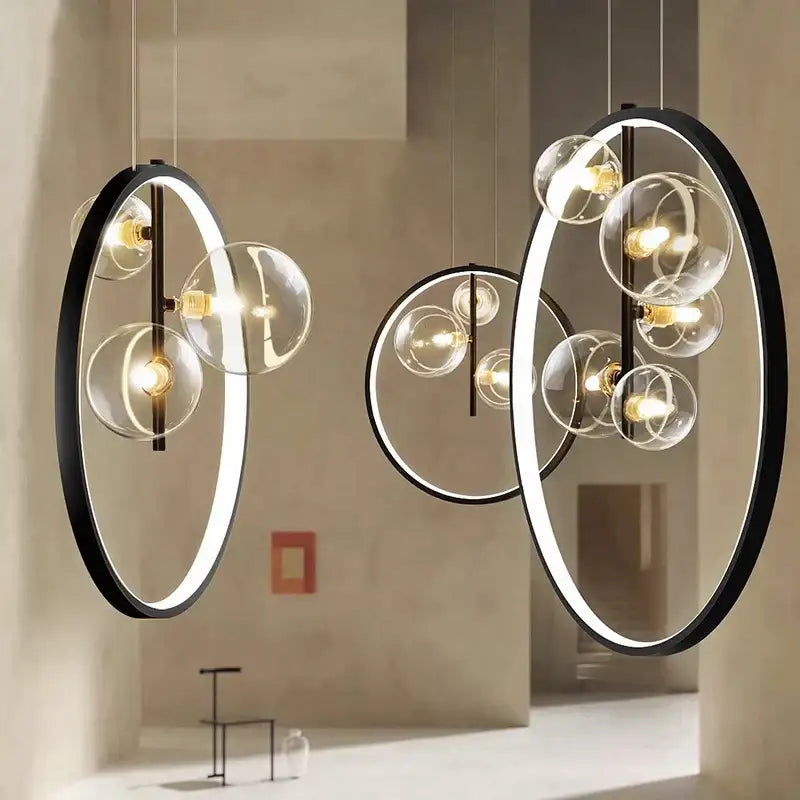 DecorBites™ Crystal Chandelier Stair Pendant Lamp Living Room Interior Lighting