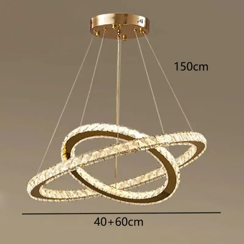 DecorBites™ Crystal Chandelier Stair Pendant Lamp Living Room Lighting