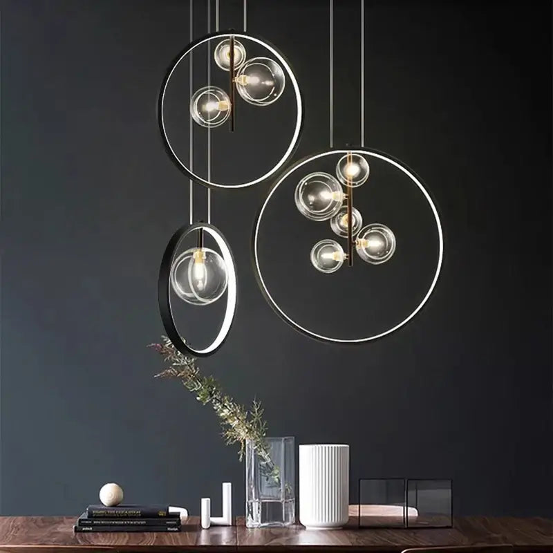 DecorBites™ Crystal Chandelier Stair Pendant Lamp Living Room Interior Lighting