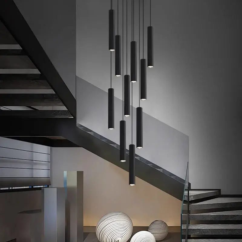 DecorBites™ Crystal Chandelier Stair Pendant Lamp Living Room Lighting