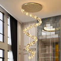 DecorBites™ Crystal Chandelier Stair Pendant Lamp Living Room Pendant Lights Interior Lighting