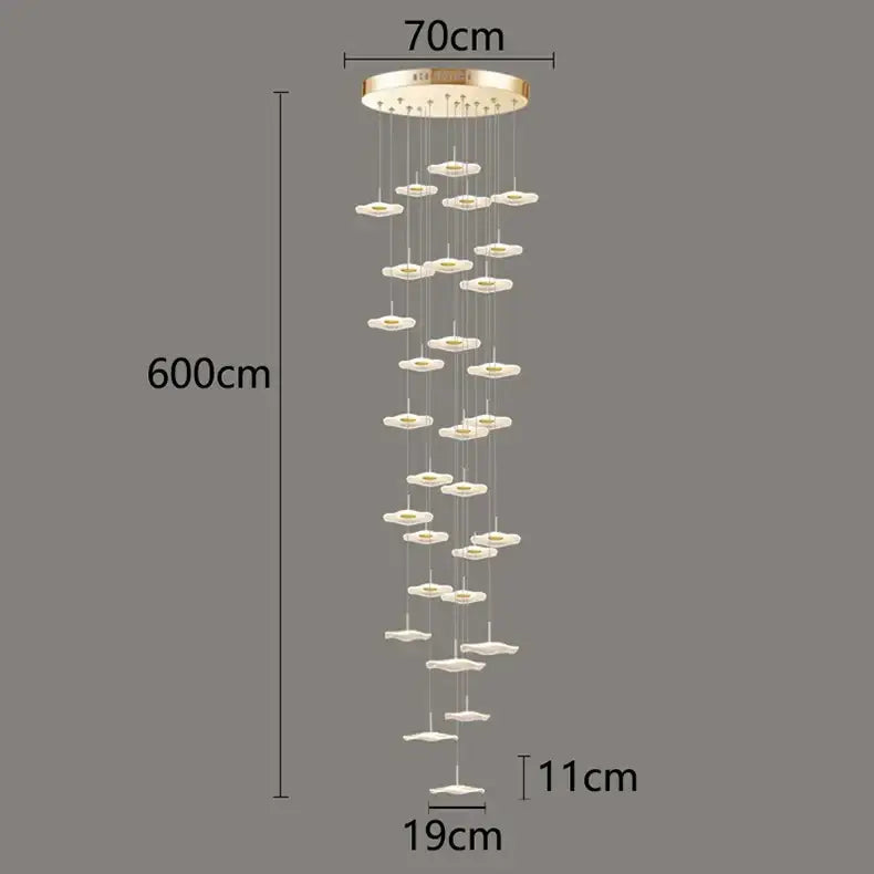DecorBites™ Crystal Chandelier Stair Pendant Lamp Living Room Pendant Lights Interior Lighting
