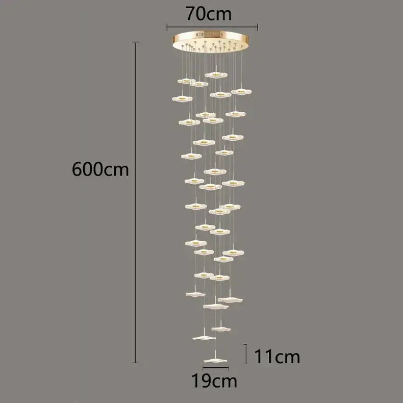 DecorBites™ Crystal Chandelier Stair Pendant Lamp Living Room Pendant Lights Interior Lighting