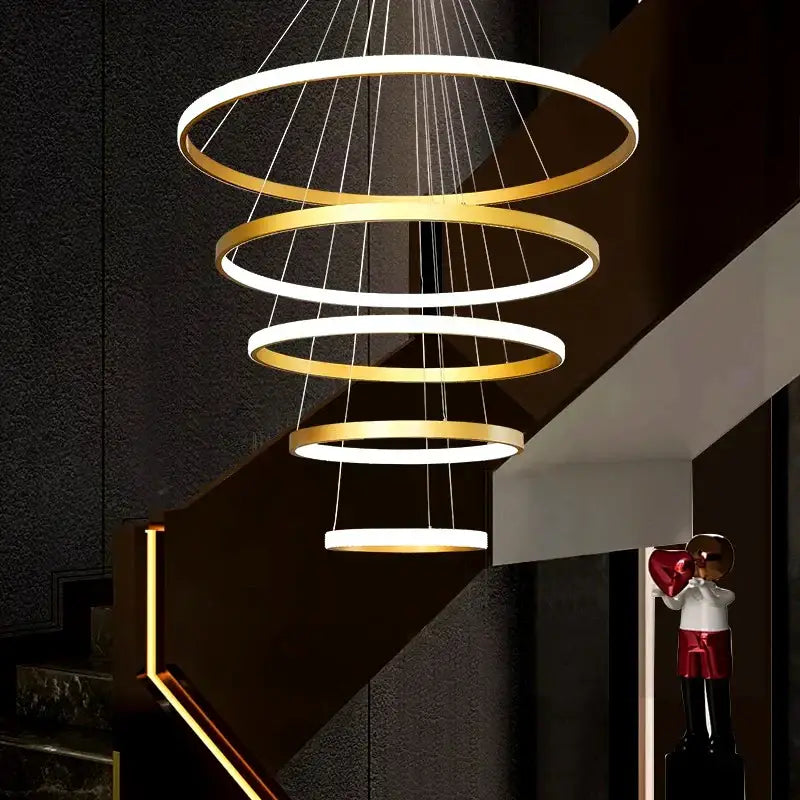 DecorBites™ Crystal Chandelier Stair Pendant Lamp Living Room Pendant Lights Interior Lighting