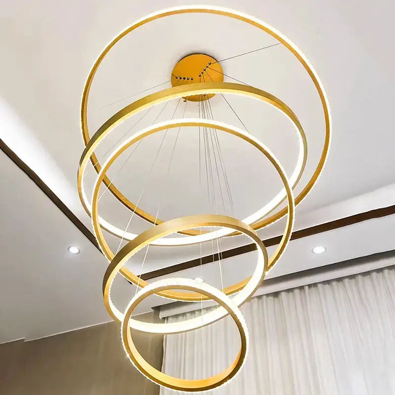DecorBites™ Crystal Chandelier Stair Pendant Lamp Living Room Pendant Lights Interior Lighting