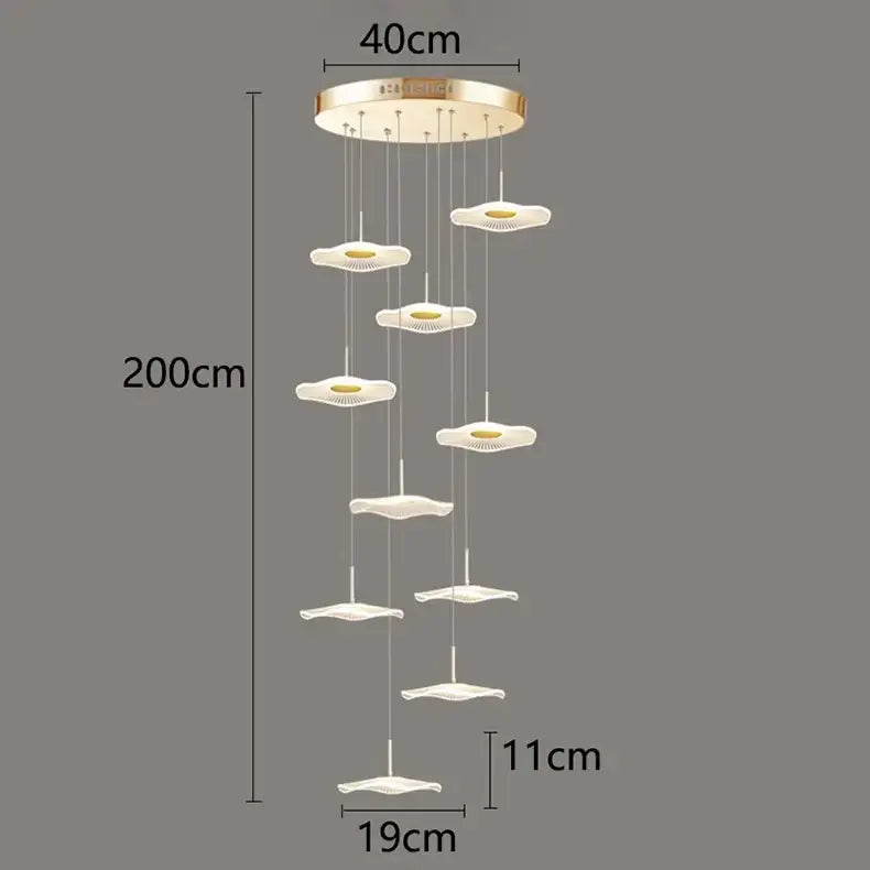 DecorBites™ Crystal Chandelier Stair Pendant Lamp Living Room Pendant Lights Interior Lighting