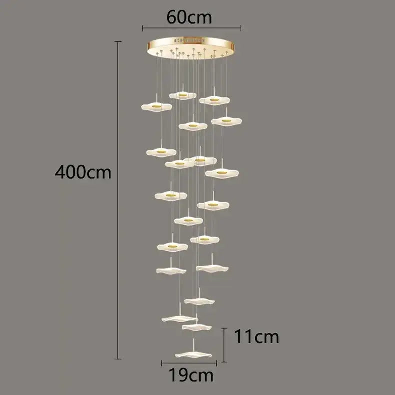 DecorBites™ Crystal Chandelier Stair Pendant Lamp Living Room Pendant Lights Interior Lighting
