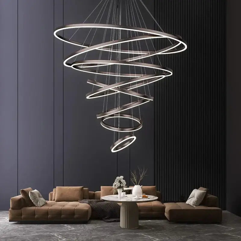 DecorBites™ Crystal Chandelier Stair Pendant Lamp Living Room Pendant Lights Interior Lighting