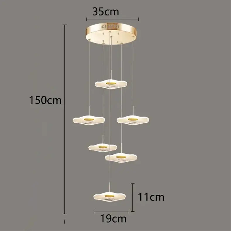 DecorBites™ Crystal Chandelier Stair Pendant Lamp Living Room Pendant Lights Interior Lighting