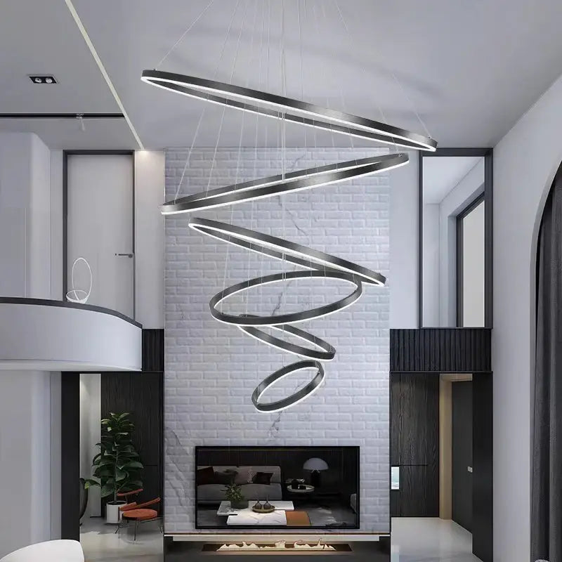 DecorBites™ Crystal Chandelier Stair Pendant Lamp Living Room Pendant Lights Interior Lighting