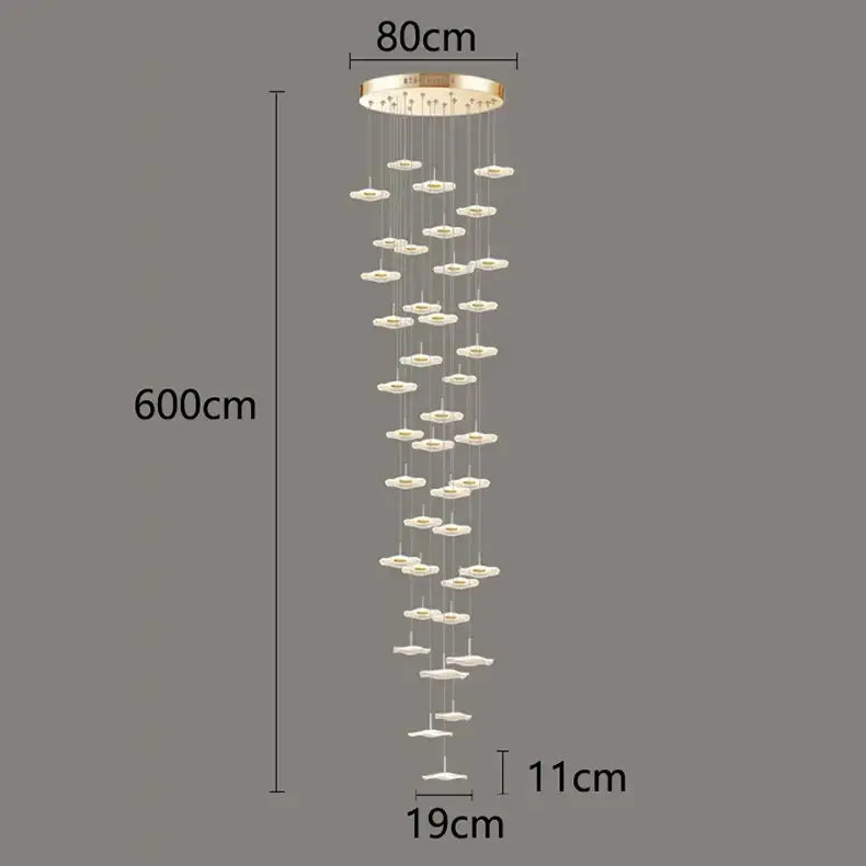 DecorBites™ Crystal Chandelier Stair Pendant Lamp Living Room Pendant Lights Interior Lighting
