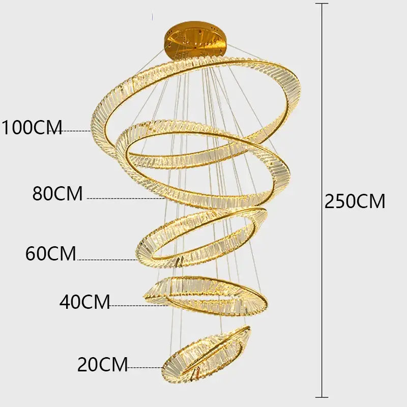 DecorBites™ Crystal Chandelier Stair Pendant Lamp Living Room Pendant Lights Interior Lighting