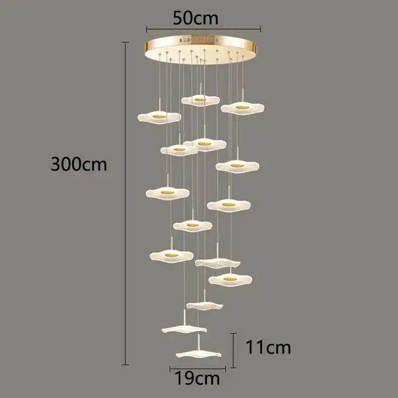 DecorBites™ Crystal Chandelier Stair Pendant Lamp Living Room Pendant Lights Interior Lighting