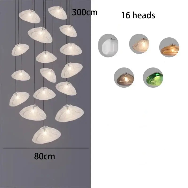 DecorBites™ Crystal Chandelier Stair Pendant Lamp | Modern Living Room Lighting Fixture